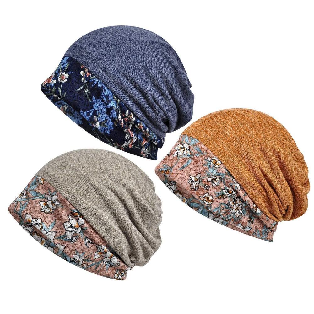 6509 Beanies Chemo Headwear Skull Cap Knitted hat Scarf (MZ005-3pack-B